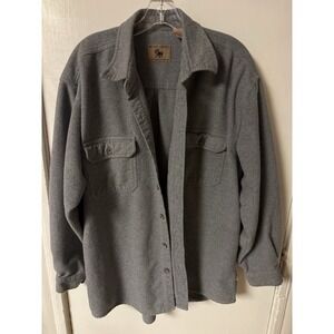 Vintage Moose Creek Men's Shirt Jacket‎ Heavy Fleece Like Gray Button Up Size XL
